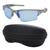 Kit Óculos De Sol Masculino Esportivo Com Proteção UV 400 Ultra Leve P/ Caminhada Corrida E Ciclismo + Estojo Com Ziper Md, 01 cinza c, Azul