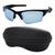 Kit Óculos De Sol Masculino Esportivo Com Proteção UV 400 Ultra Leve P/ Caminhada Corrida E Ciclismo + Estojo Com Ziper Md, 01 preto c, Azul