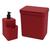 Kit Organizador De Cozinha Coza Com 1 Lixeira 2,5L e 1 Dispenser Porta Detergente 500ml e Esponja Vermelho Bold