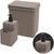 Kit Organizador De Cozinha Coza Com 1 Lixeira 2,5L e 1 Dispenser Porta Detergente 500ml e Esponja Warm Gray