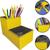 Kit Organizador De Mesa Suporte Porta Canetas Lápis Papel Clips Lembrete Treco Escritório Aramado  Amarelo