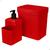 Kit Organizador de Pia Com Dispenser Porta Esponja e Detergente e Lixeira de Cozinha Bucha Limpa Bancada Lixinho 2,5l com Tampa Vermelho