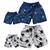 Kit Pai e Filho Iguais 2 Shorts Adultos e 2 Shorts Infantis Azul branco