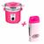 Kit Panela Termocera Megabell 400g Com REFIL + Aparelho Aquecedor de CeraRoll On Pink, Rosa