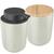 Kit Para Banheiro com Dispenser de Sabonete Líquido e Porta Algodão ou Cotonete de Cerâmica Osaka 2 Peças Branco Reativo