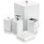 Kit Para Banheiro Lavabo Combo Com Lixeira 5 Litros Luxo Branco