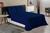 Kit para cama casal padrão com 2 lençois e 2 fronhas 400 fios micropercal toque macio Azul Marinho