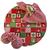 Kit Patch Natal 4 Lugares Capa Sousplat Guardanapo Anel PG Vermelho