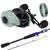 Kit Pesca Carretilha M21 Pro Slim Vara de Carbono 1,80m Linha 4x Multifilamento Mint grey