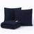 Kit Peseira Manta Cama King Sala Sofa 260x60cm + 2 Capas de Almofada Trico Toquio Marinho