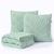 Kit Peseira Manta Cama King Sala Sofa 260x60cm + 2 Capas de Almofada Trico Toquio Menta