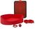 Kit Pet Grande Cama Europa Sanitário Comedouro Coleira Bola Vermelho