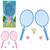 Kit Peteca Badmintoncom 2 Raquetes 2 Bola infantil Azul
