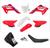 Kit Plástico Adaptável Biker R1de Crf 230 P/ Xr 200 250 Bros Branco, Vermelho, Banco preto