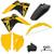 Kit Plástico Amx Premium Com Adesivos Crf 230 2008 a 2019 Amarelo / Amarelo - Adesivo Preto