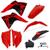 Kit Plástico Amx Premium Crf 230 Com Adesivos e Lanterna Traseira Vermelho, Vermelho, Adesivo preto
