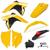 Kit Plástico Amx Premium Crf 230 Com Adesivos e Lanterna Traseira Amarelo, Amarelo, Adesivo branco