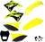 Kit Plástico Biker Elite Crf 230 Adesivos Carenagem Farol X cell Amarelo Neon / Preto - Carenagem Farol Preto