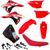 Kit Plástico Biker Next Completo Crf 230 Adaptável Xr 200 Xr 250 Vermelho, Vermelho, Banco vermelho