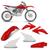 Kit Plástico Carenagem Crf 230 2008 2009 2010 2011 2012 2013 2014 Modelo Original VERMELHO - BRANCO