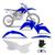 Kit Plástico Com Suporte Protetor Protetores Para Moto Crf 230 2015 Pro Tork AZUL