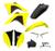 Kit Plástico Elite Premium Crf230f + Adesivo Amarelo Neon - Preto