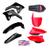 Kit Plástico Ride Roupa Crf 250f Com Led, Number E Adesivo Preto - Vermelho - Preto