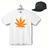 Kit Plus Size Camiseta com Boné Erva Planta 420 - 2 Peças Branco, Erva laranja centro