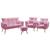 Kit Poltrona Namoradeira e 2 Poltronas Decorativas Beta Puff Solar Suede Rosê Aradecor Rosa