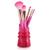 Kit Porta Maquiagem com 5 Pincéis - Jacki Design Pink