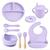 Kit Prato Bebe Infantil Introdução Alimentar Completo 9 pcs lilas