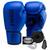 Kit Profissional Fheras Luva Tradicional Protetor Bucal e Bandagem Boxe Muay Thai Azul