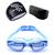 Kit Profissional Óculos de Natação Adulto com Touca e Estojo Azul