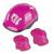 Kit Proteção Infantil Capacete Patins Skate Bicicleta Rosa pink