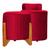 Kit Puff Decorativo Athenas mais Puff Jade Veludo Cores - DS Estofados Vermelho