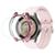 Kit Pulseira Silicone Curvada + Capa + Pelicula Watch 5 Pro Rose + Case Rose Metal