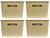 Kit Rattan C/ 04 Caixas Organizadoras Com Tampa- 15 Litros Marfim