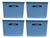 Kit Rattan C/ 04 Caixas Organizadoras Com Tampa- 15 Litros Azul