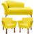 Kit Recamier Sofá Chaise longue 1.60 + 2 Poltrona Iza retro  suede amarelo
