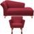 Kit Recamier Sofá Chaise Para Clinica 1,80 + 1 Poltrona Decorativa Iza Pés Retro Para Sala de Noiva Nanda Decor Suede marsala