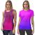 Kit Regata fitness Camiseta Feminina Dry estampada academia Treino Joy, Rosa azul