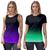 Kit Regata fitness Camiseta Feminina Dry estampada academia Treino Preto roxo, Preto verde