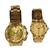 Kit Relógio Casal Luxo Pallyjane À Prova D'água Dourado-Dourado