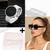 Kit Relógio Digital Led Redondo Silicone ajustável + Óculos de Sol Feminino Armação Grande Vintage Quadrado Luxo Moda Branco