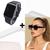 Kit Relógio Digital Led Silicone ajustável Esporte + Óculos de Sol Feminino Armação Grande degradê Luxo Tendência Moda Preto