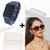Kit Relógio Digital Led Silicone ajustável Esporte + Óculos de Sol Feminino Armação Grande degradê Luxo Tendência Moda Azul