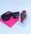 Kit Relógio Infantil Digital Alarme Luz Led Esporte Watch Menino/Menina + Óculos de Sol Quadrado Flexível para Crianças Pink