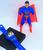 Kit Relógio Infantil Digital Brinquedo Silicone Ájustavel + Boneco Luz Super Heróis Homem Aranha Ferro Batman Superman Superman