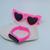 Kit Relógio Infantil Digital Led Menina Prova água Esporte + Óculos de Sol Formato Coração para Crianças Rosa