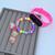 Kit Relógio Infantil Digital Led Prova água Bacelete Silicone Crianças Menina + Pulseira Brincos Anel Miçangas Coloridas Rosa